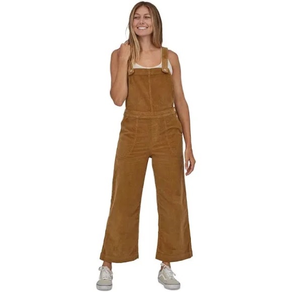 Patagonia Pants - Patagonia Tan Stand Up Cropped Corduroy Overalls size 4